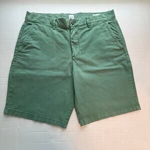 Gap Men's 10" Flat Front Chino Style Casual Cotton Stretch Shorts Size 34 Green